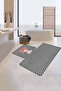 Black and White Checkerboard Floor Kiss Throwing Girl 2-Piece Non-Slip Base Bathroom & Kitchen Mat Set