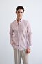 Senoc Men's Shirt Modern Slim Fit Linen Look Thick Stripes - 7