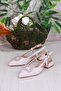 077-2058 Fls Satin Buckle Detailed Low Heel Open Back Closed Front Women's Shoes - 4
