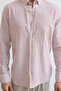 Senoc Men's Shirt Modern Slim Fit Linen Look Thick Stripes - 8