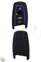 Bmw Compatible 1, 3, 5, 7 Series, F30, F25, F20, F18, F16, F15, F10, X1, X3, X4, X5 Flat Silicone Key Case Cover (Black Blue) - 3