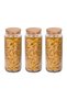 6 Pieces Wooden Vacuum Lid Glass Jar and Food Storage Container and Organizer 1500 ml - 6