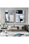 Amazing | Abstract | Black-Grey Abstract Combination 01 | Framed Glass Table 2 Pieces Vertical