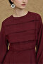 Wide Ribbed Front Dress Burgundy - 6