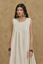 Pleated Thick Strap Dress Natural