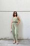 Women's Khaki Musli Elastic Comfortable Fit Loose Trousers - 700-3416 - 6