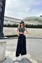 Women's Black Long Skirt - 700-3456 - 7
