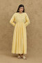 Double Gathered Wrap Dress Yellow - 3