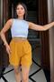 Women's Mustard Linen Shorts - 700-2891 - 4