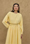 Double Gathered Wrap Dress Yellow