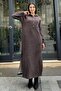 Women's Brown Long Dress - 700-3689 - 6