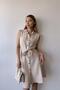 Women's Stone Double Pocket Belted Shirt Dress - 700-2945 - 4