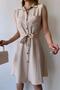 Women's Stone Double Pocket Belted Shirt Dress - 700-2945 - 8