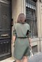 Women's Khaki Tunnel Detailed Pocketed Wear-Go Dress 700-3411 - 8
