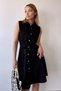Women's Black Double Pocket Belted Shirt Dress - 700-2945