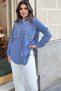 Women's Blue Pearl Detailed Shirt - 700-3594 - 5