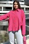 Women's Fuchsia Ruffle Cotton Linen Shirt - 700-3570 - 5