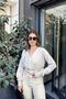 Women's Beige Long Sleeve Blouse - 700-3489 - 8