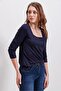 Women's Navy Blue Blouse - 700-3166 - 5
