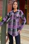 Women's Purple Plaid Shirt - 700-3685 - 4