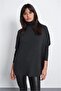 Women's Anthracite Turtleneck Casual Knit Blouse - 700-K4609 - 2