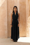 Rhonsa Lace-Up Black Long Dress - 3