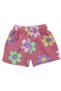 Girl's Plum Colored Daisy Patterned Shorts Set of 2 - 3