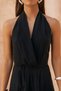 Rhonsa Lace-Up Black Long Dress - 7