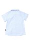 Boy's White Blue Brown Patterned Shirt with Bow Tie Strap Short Sleeve 3-Piece Suit - 3