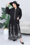 Women's Patterned Plus Size Hijab Viscose Dress Black - 4