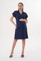 Shirt Collar Short Sleeve Striped Front Button Midi Length Maternity and Maternity Dress - 2