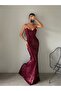 strappy sequined velvet dress, trend, special occasion, fishtail evening gown, tie-detail and zippered at the back - 4
