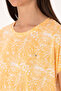 Women's Orange Patterned Crew Neck T-Shirt 50305761-Vr202 - 7