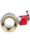 Brass Ball Valve, 1/2 Inch, Red Handle, Silver Body, Durable Plumbing Valve, Easy Control - 2