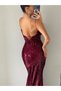 strappy sequined velvet dress, trend, special occasion, fishtail evening gown, tie-detail and zippered at the back - 6