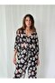Design V-Neck Chiffon Kimono Shirt Women Black White - 4