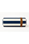 Sea Diary Series Navy Blue White Striped Leather Belt Detailed Cylinder Throw Pillow