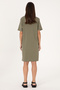 Women's Dark Khaki Crew Neck Mini Length Knitted Dress 50306431-Vr111 - 4