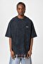 Washable Oversize Plaid Detailed T-Shirt Black - 3