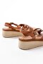 730-138 Tan Knitted Genuine Leather Orthopedic Sole Women's Sandals - 3
