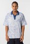 Washable Oversize Polo Neck T-Shirt Indigo - 2