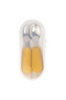 Stainless Steel Cutlery Set with Spoon and Fork with travel case - Yellow