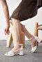 Women's Short Platform Thick Heeled Shoes Matilda White Skin - 2