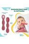 BabiesBasic Soft Tip BPA Free Silicone First Stage Training Spoon with Masher- Dusty Pink - 2