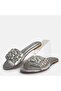 Large Size Women's Slippers with Stone 41-42-43-44-Silver - 4