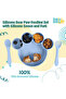 3 Piece Silicone Feeding Set, with Silicone Suction Plate, Spoon and Fork - Blue - 2