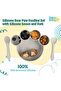 3 Piece Silicone Feeding Set, with Silicone Suction Plate, Spoon and Fork - Grey - 2
