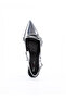 Metallic Slingback Kitten Heel Pumps - 4