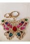 New Year's Gift Luxury Zircon Stone Large Size Colorful Butterfly Keychain - Bag Ornament 10.5 cm - 7