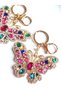 New Year's Gift Luxury Zircon Stone Large Size Colorful Butterfly Keychain - Bag Ornament 10.5 cm - 5